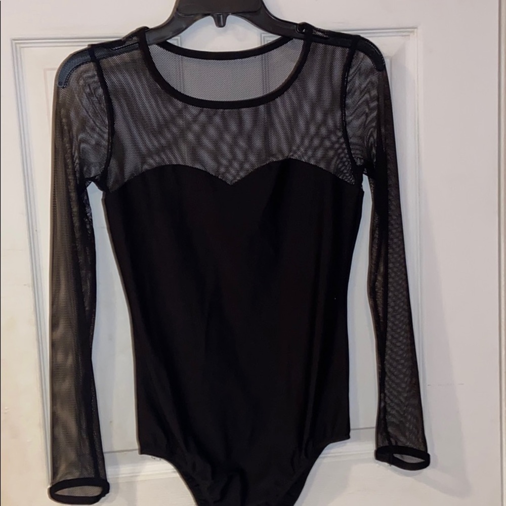 Black mesh body suit
